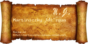 Martiniczky Józsua névjegykártya